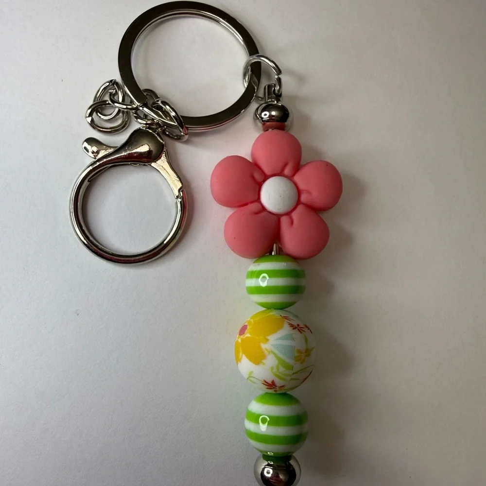 Beaded Flower Keychain - Picture 2 of 2